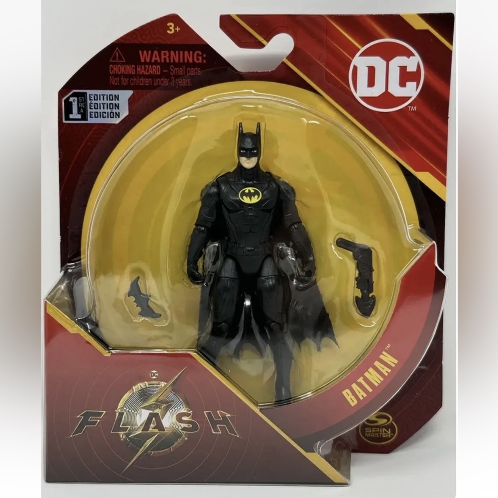 NEW DC Batman SpinMaster Flash Movie 4" Action Figure Michael Keaton 1st Edition